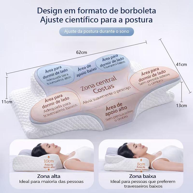 Formato borboleta com zonas de apoio e medidas de 62 por 41 centímetros