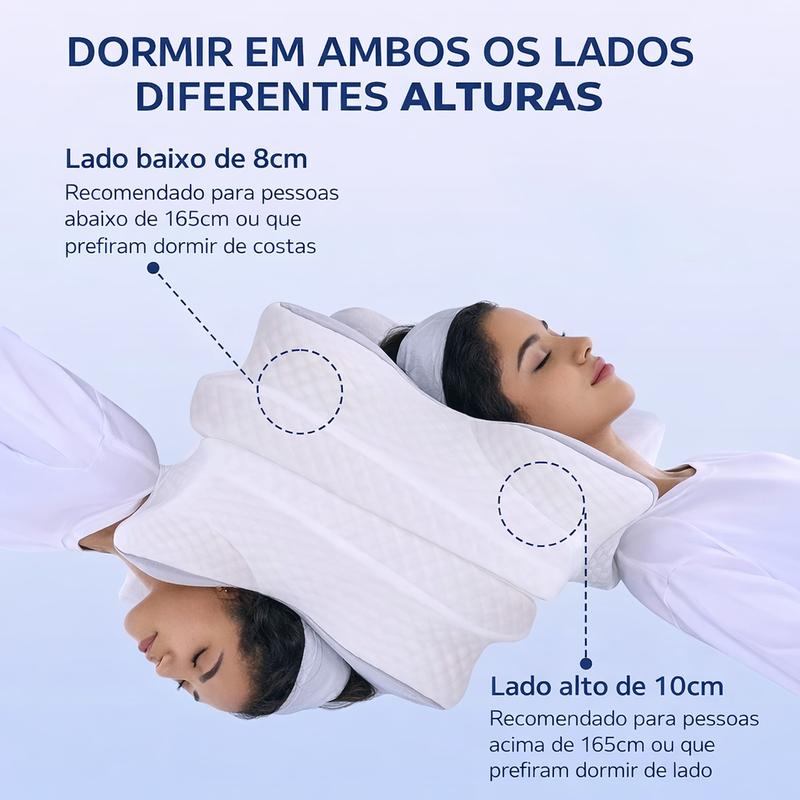 Os dois lados do travesseiro: 8 centímetros e 10 centímetros de altura
